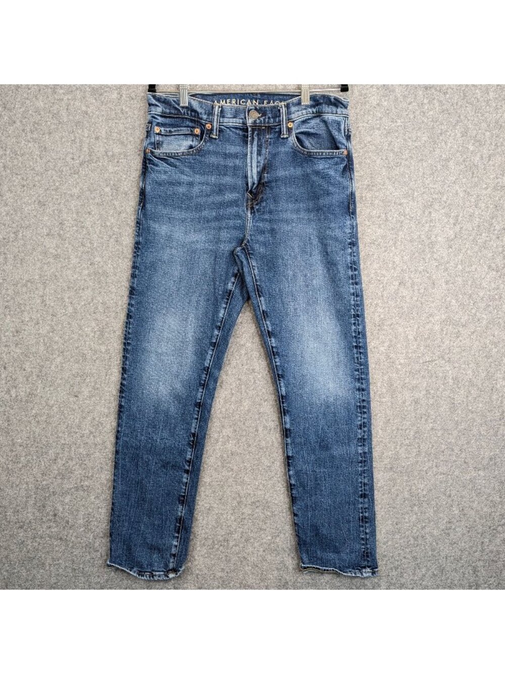 American Eagle Mens Original Straight Flex Blue Jeans Size 31x32 Blue Denim